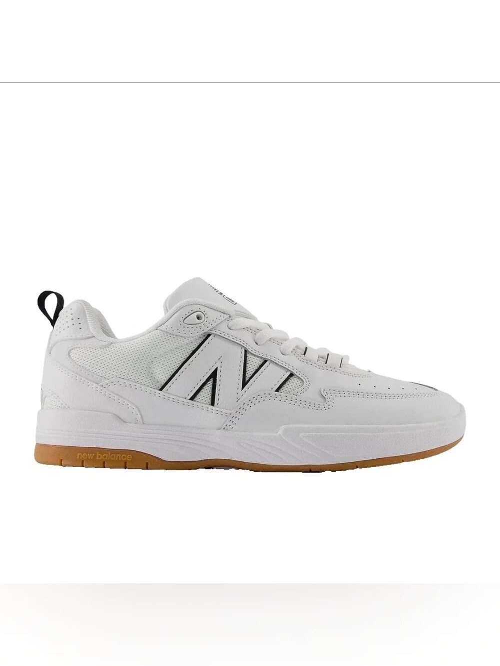 New Balance Men’s White Sneakers with Gum Outsole Size 8 Men's ,9.5 Women's.